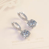 S925 Colorful Moissanite Halo Earrings with Pavé-Set Halo & Hoop, VVS1 Certified, 12 Vibrant Colors , Sterling Silver - FITINY Jewelry