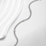 Geometric Punk Style Moissanite Bracelet in Sterling Silver - On Model View - FITINY