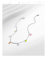 Geometric Crystal Charm Bracelet in Sterling Silver – Stacka - Front View - FITINY Jewelry