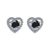 S925 Colorful Moissanite/CZ Heart Shape Halo Stud Earrings, 0.5ct D-Grade VVS Certificate, Hypoallergenic Sterling Silver Gift - FITINY Jewelry