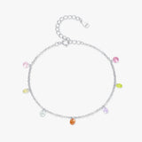 Geometric Crystal Charm Bracelet in Sterling Silver – Stacka - Side View - FITINY
