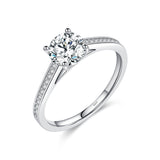 Geometric Moissanite Ring in Sterling Silver – Modern Minima - Front View - FITINY Jewelry