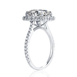 4-Carat Moissanite Solitaire Ring in White Gold-Plated Sterl - Detail View - FITINY Jewelry