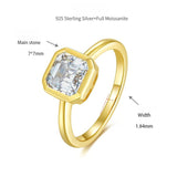 Modern Geometric Moissanite Ring – 2 Carat Square Cut in Ste - Side View - FITINY