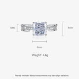 Multicolor Ice Flower Cut Square CZ Adjustable Ring, 8*8mm 5A Cubic Zirconia, 6 Color Options, Dainty Luxe - FITINY Jewelry