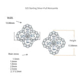 Four-Leaf Clover Drop Earrings in Sterling Silver with Moiss - Detail View - FITINY Jewelry