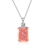 Multicolor Ice Flower Cut CZ Pendant Necklace, 10*14mm 5A Cubic Zirconia, 6 Color Options, Dainty Luxe Pendant - FITINY Jewelry