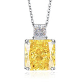 Multicolor Ice Flower Cut CZ Dual Cushion Pendant Necklace, 12*12mm 5A Cubic Zirconia, Dainty Luxe Pendant - FITINY Jewelry