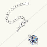 S925 Mermaid Tear Floating Moissanite Necklace, 0.5–3ct Sterling Silver Invisible Fishing Line Pendant, 40+5cm Adjustable Dainty Minimalist Choker - FITINY Jewelry