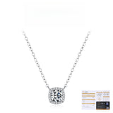 Geometric D-Color VVS1 Moissanite Pendant Necklace in Sterling Silver – Delicate Clavicle Chain for Everyday Elegance