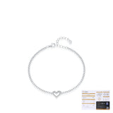Irregular Heart Moissanite Bracelet in Sterling Silver – Modern Minimalist Jewelry for Women