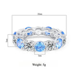 S925 Geometric Stackable Band CZ Ring, 5mm Cubic Zirconia, Sterling Silver Retro Statement Ring for Men and Women - FITINY Jewelry