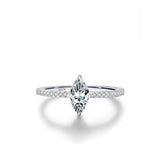 Marquise-Cut Moissanite Ring and Stud Earrings Set in Sterling Silver