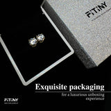 S925 Rainbow Green Moissanite Square Halo Earrings with Pavé-Set Halo & Hoop, 1ct D-Grade VVS1 Round Moissanite with GAR certification, Sterling Silver Earrings - FITINY Jewelry