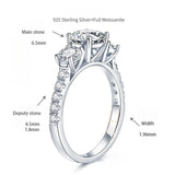 FITINY Geometric Full Moissanite Ring in 18K Gold-Plated Sterling Silver