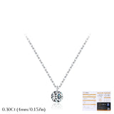 Round Moissanite Solitaire Pendant Necklace in Sterling Silv - Gift Box - FITINY Jewelry