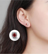 S925 Magnetic Multicolor Moissanite Square Halo Stud Earrings for Men Women, 0.5/1ct Round Cut, Inlaid Magnetic Earrings Non-Piercing Clip On Stud Earring - FITINY Jewelry
