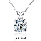 S925 Moissanite Classic Four-Prong Pendant, Minimalist Collarbone Chain Jewelry Pendant Necklace for Women - FITINY Jewelry