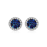 Multicolor Crystal Cluster Magnetic Round Halo Stud Earrings for Men Women, 6mm Round Crystal Inlaid Magnetic Earrings Non-Piercing Clip On Stud Earring - FITINY Jewelry