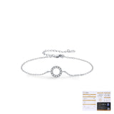 Geometric Circle Moissanite Bracelet in Sterling Silver for - On Model View - FITINY