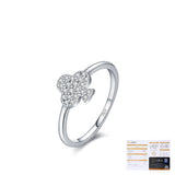 Floral梅花-Inspired Sterling Silver Ring with Moissanite Accen - Detail View - FITINY Jewelry