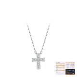 Sterling Silver Cross Pendant Necklace with Micro-Pavé Zirco - Detail View - FITINY Jewelry