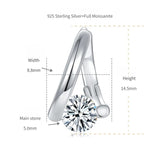 FITINY Minimalist Moissanite Stud Earrings — 5mm Geometric Circle Design in White Gold, Yellow Gold & Rose Gold