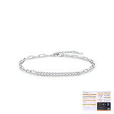 Geometric Moissanite Accent Bracelet in Sterling Silver - On Model View - FITINY