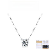Geometric D-Color VVS1 Moissanite Pendant Necklace in Sterling Silver – Delicate Clavicle Chain for Everyday Elegance