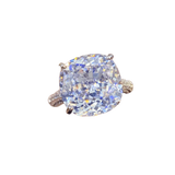 Multicolor Star Cut Bold Square CZ Adjustable Ring, Super Sparkling 14*14mm Main Cubic Zirconia, Pavé CZ Band, Dainty Luxe - FITINY Jewelry