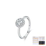 Round Moissanite Solitaire Ring in Sterling Silver – Minimal - Detail View - FITINY Jewelry