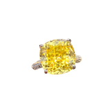 Multicolor Star Cut Bold Square CZ Adjustable Ring, Super Sparkling 14*14mm Main Cubic Zirconia, Pavé CZ Band, Dainty Luxe - FITINY Jewelry