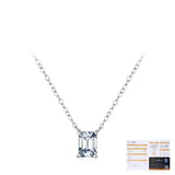 Geometric Moissanite Pendant Necklace in Sterling Silver – Delicate Clavicle Chain