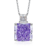 Multicolor Ice Flower Cut CZ Dual Cushion Pendant Necklace, 12*12mm 5A Cubic Zirconia, Dainty Luxe Pendant - FITINY Jewelry