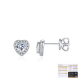 Heart-Shaped Moissanite Stud Earrings in Sterling Silver