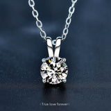 S925 Moissanite Classic Four-Prong Pendant, Minimalist Collarbone Chain Jewelry Pendant Necklace for Women - FITINY Jewelry