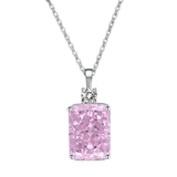 Multicolor Ice Flower Cut CZ Pendant Necklace, 10*14mm 5A Cubic Zirconia, 6 Color Options, Dainty Luxe Pendant - FITINY Jewelry