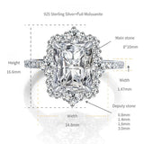 4-Carat Moissanite Solitaire Ring in White Gold-Plated Sterl - Side View - FITINY