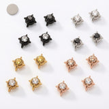 Multicolor Stainless Steel Magnetic 4-Pointed Star CZ Stud Earrings – fitiny