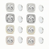 Stainless Steel Magnetic CZ Square Halo Stud Earrings – fitiny