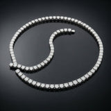 Iced out moissanite tennis chain necklace in white gold