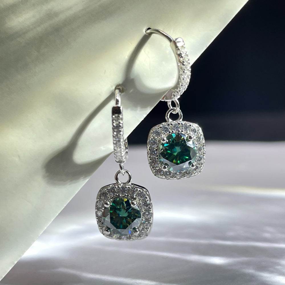 When Green Light Finds Your Ear: Halo Emerald Drop Earrings
