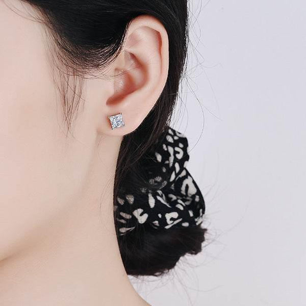 Quiet Geometry: Square Princess Cut Studs That Spark