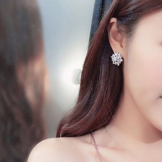 Shine Bright with S925 Ice Flower Zircon Stud Earrings – The Ultimate Sterling Silver Statement