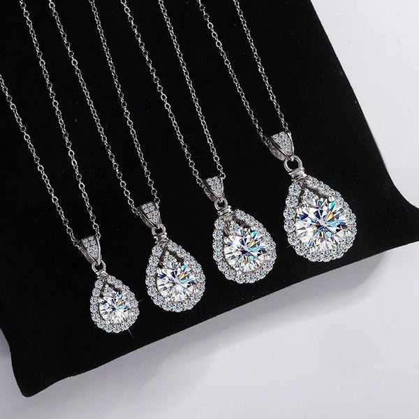 Unveiling Elegance: The Allure of the S925 Moissanite Teardrop Halo Pendant - FITINY Jewelry