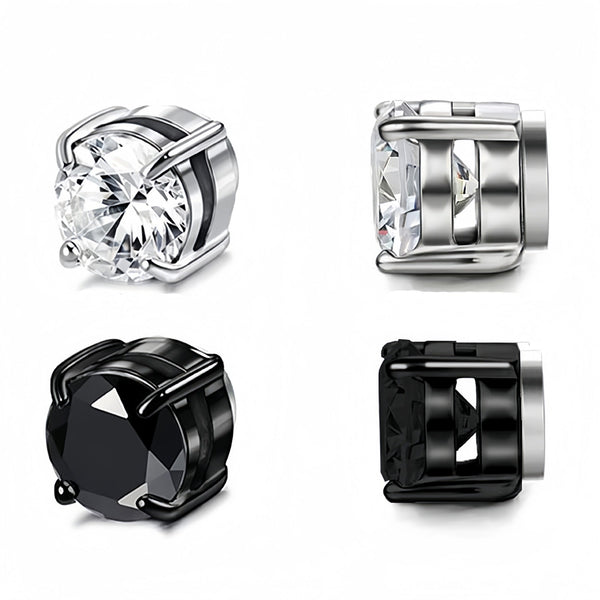 Effortless Elegance: Discover the Versatility of Stainless Steel Magnetic CZ Stud Earrings