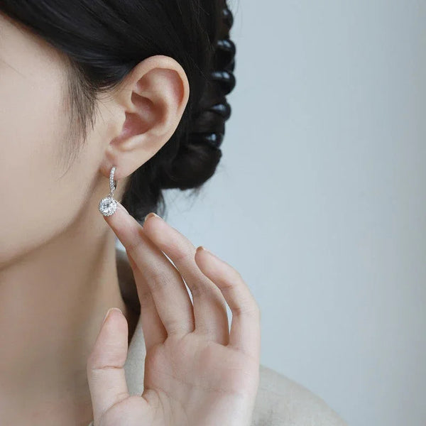 Color Your World: The Enchantment of Moissanite Halo Drop Earrings - FITINY Jewelry