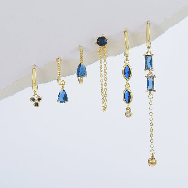 Sparkle in Style: Elevate Your Look with Long Tassel Vintage Earrings Featuring Blue Zircons & 18k Gold