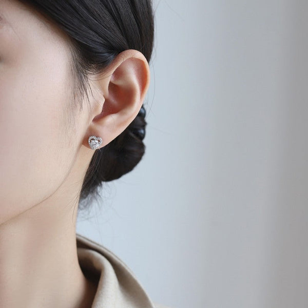 Add a Pop of Colorful Elegance: Discover Heart-Shaped Moissanite Halo Studs