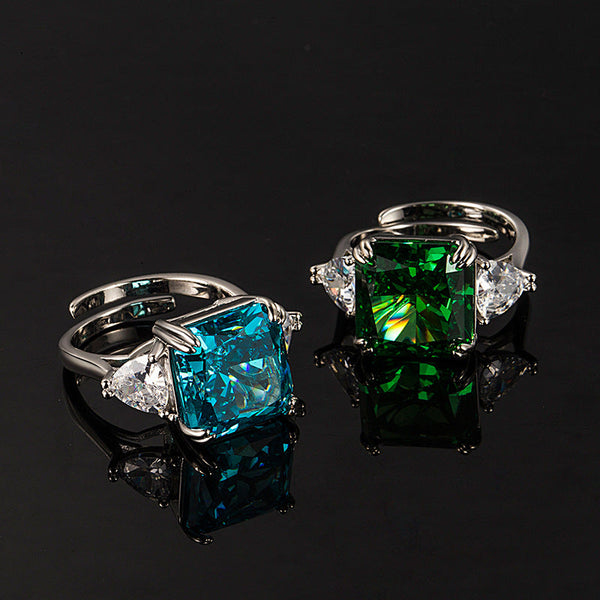 Embrace the Symphony of Color: The Multicolor Ice Flower Cut CZ Adjustable Ring